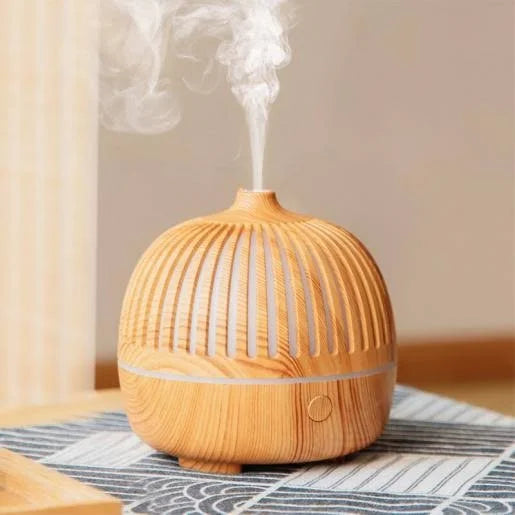 Wooden Textured 3in1 Essential Oil Diffuser with 7 Colors