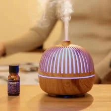 Wooden Textured 3in1 Essential Oil Diffuser with 7 Colors