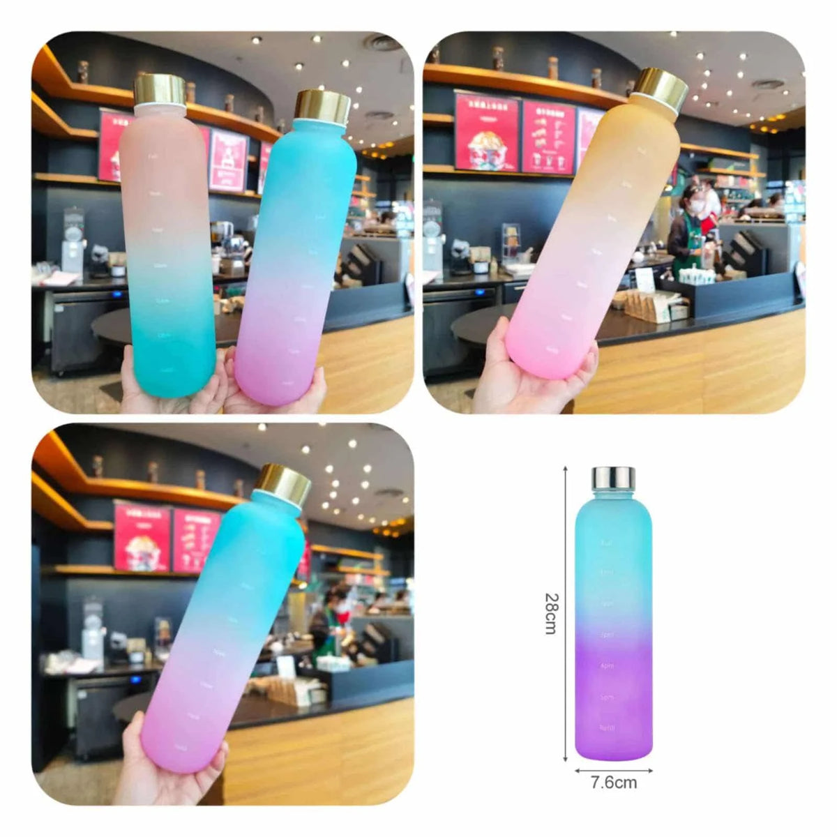 Sport Water Rainbow Frosted Non-toxic Bottle