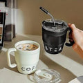 480ML Stainless Steel Coffee Mug with Straw