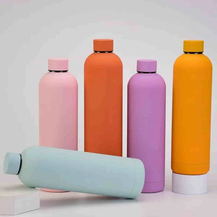 Colourful Rubber Matte Double Wall Vacuum Insulated Water Bottle
