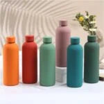 Colourful Rubber Matte Double Wall Vacuum Insulated Water Bottle