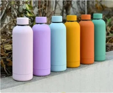 Colourful Rubber Matte Double Wall Vacuum Insulated Water Bottle